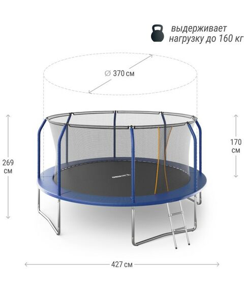 Батуты: Батут UNIX line SUPREME BASIC 14 ft (blue) фотографии