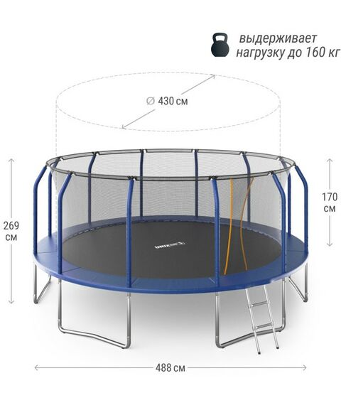 Батуты: Батут UNIX line SUPREME BASIC 16 ft (blue) фотографии
