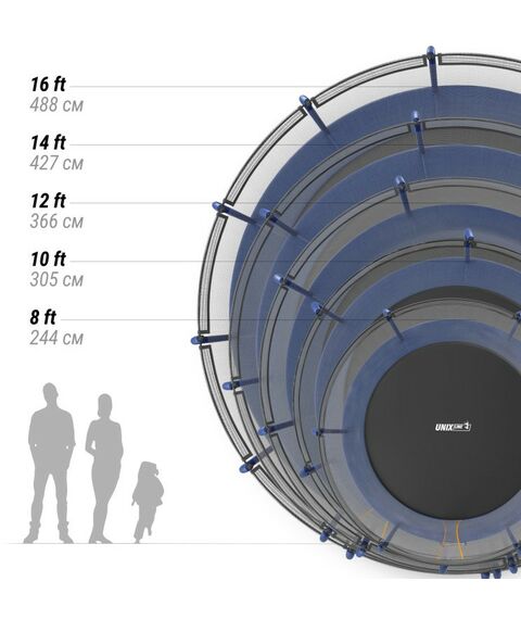 Батуты: Батут UNIX line SUPREME BASIC 16 ft (blue) фотографии