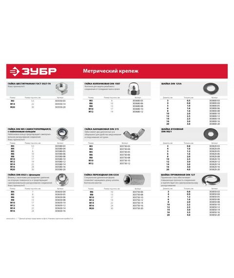 Метрический крепеж: Гайка Зубр M14 ГОСТ 5927-70, 5 кг, кл. пр. 6, оцинкованная [303550-14] фотографии