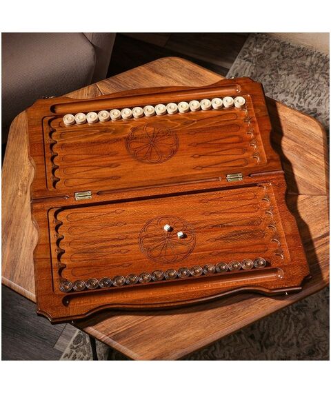 Настольные игры:  Нарды ручной работы "Орел в полете", 60х30 см, с шахматным полем, Армения фотографии