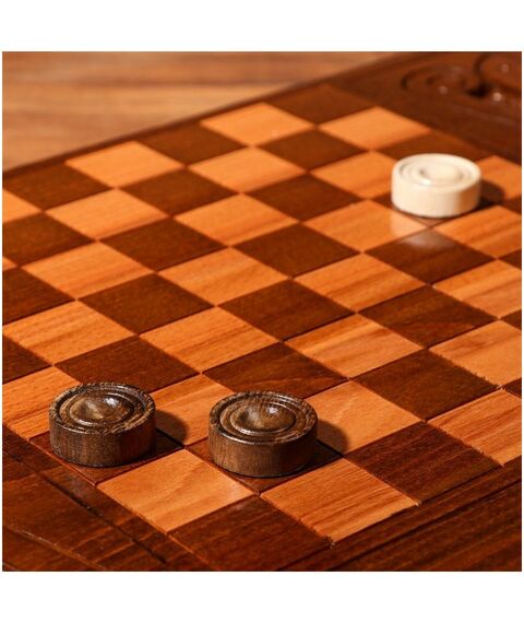 Настольные игры:  Нарды ручной работы "Орел в полете", 60х30 см, с шахматным полем, Армения фотографии