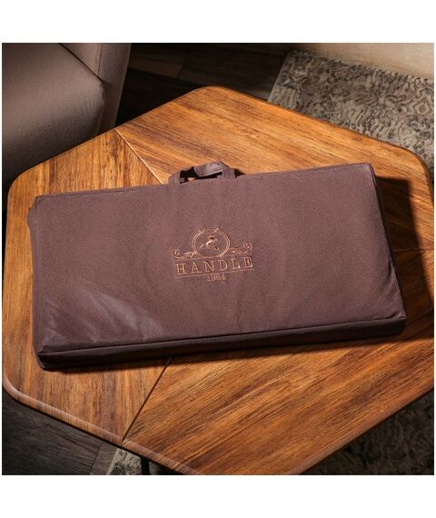 Настольные игры:  Нарды ручной работы "Узор", глубокая резка, с ручкой, 60х30 см, с шахматным полем, массив ореха, Армения фотографии