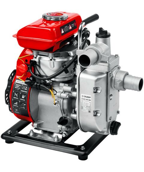 Мотопомпы: Мотопомпа бензиновая Зубр МП-350 350 л/мин фотографии