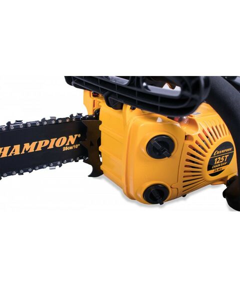 Бензопилы: Бензопила Champion 125T-10 0.95л.с/0.7кВт, 10"(25см)х3/8х050"(1.3мм), 40зв, 4.3кг фотографии