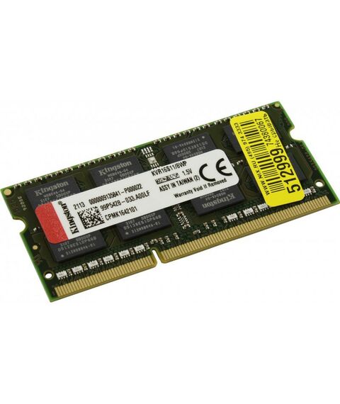 Память для ноутбуков: Модуль памяти Kingston 8Gb DDR3 SODIMM <PC3-12800> CL11 (for NoteBook) [KVR16S11/8WP] фотографии