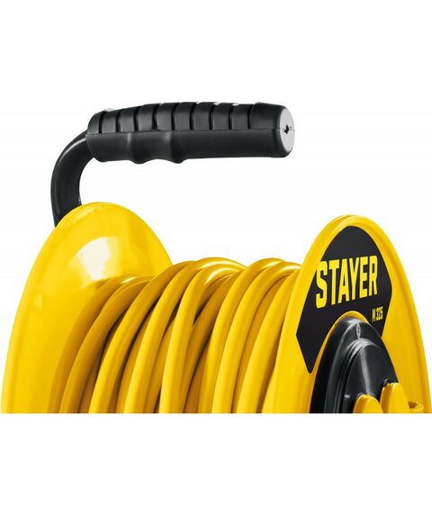 Удлинители электрические: Силовой удлинитель на катушке STAYER М-325 ПВС 3х2.5 50м 4000Вт IP44 [55064-50] фотографии