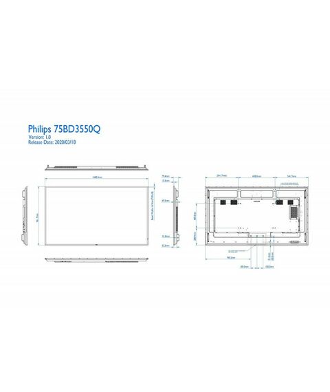 Профессиональные панели: Информационный профессиональный дисплей PHILIPS 75BDL3550Q (00/01) 75", Q-серии, режим работы 18/7, Direct LED 4K Display, powered by Android, HTML5 browser, play from internal memory, CMND, CMND&Deploy, basic failover, LAN фотографии