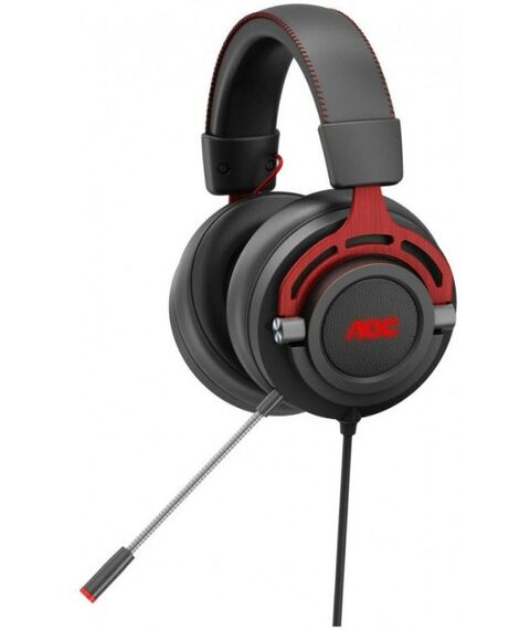 Наушники и гарнитуры: Гарнитура игровая AOC GH300 многоцветная RGB, Stereo, 7.1 Surround, USB кабель 2.0 м, чёрный+красный фотографии