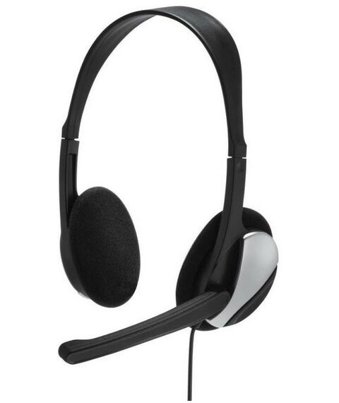 Наушники и гарнитуры: Наушники с микрофоном накладные Hama Essential HS-P100 черный, 2м, оголовье [139900] фотографии
