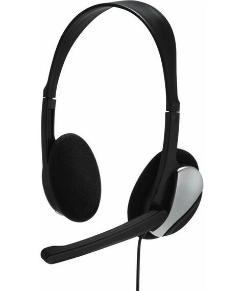 Наушники и гарнитуры: Наушники с микрофоном накладные Hama Essential HS-P100 черный, 2м, оголовье [139900] фотографии