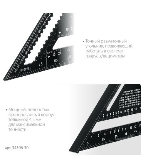 Угломеры, уклономеры: Универсальный кровельный угольник STAYER 305 мм 5-в-1 [34306-30] фотографии
