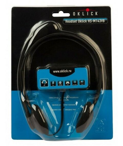 Наушники и гарнитуры: Наушники с микрофоном Oklick HS-M143VB Black шнур 1.8м [614036] фотографии