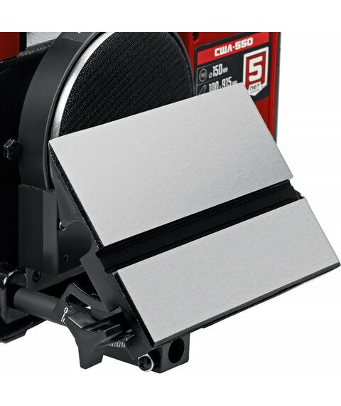 Обрабатывающие станки: Тарельчато - ленточный шлифовальный станок Зубр СШЛ-550 d 150 мм, 100 х 914 мм лента, 550 Вт фотографии