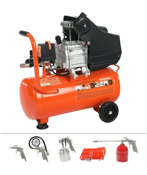 Компрессоры: Компрессор поршневой масляный Patriot EURO 24-240K 240 л/мин, 8 бар, 1500 Вт, 24 л [525306366] фотографии