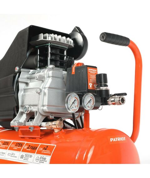 Компрессоры: Компрессор поршневой масляный Patriot EURO 24-240K 240 л/мин, 8 бар, 1500 Вт, 24 л [525306366] фотографии