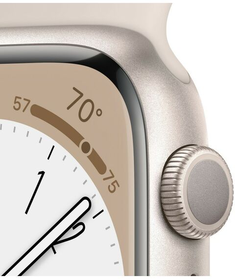 Умные часы: Смарт-часы Apple Watch 8 GPS Starlight Aluminum Case with with Starlight Sport Band 45mm L [MNUQ3LL/A] фотографии