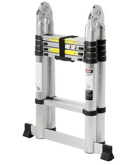 Стремянки и лестницы: Стремянка-лестница телескопическая TUNDRA 1.6 х 1.6 м раскладная, алюминиевая фотографии