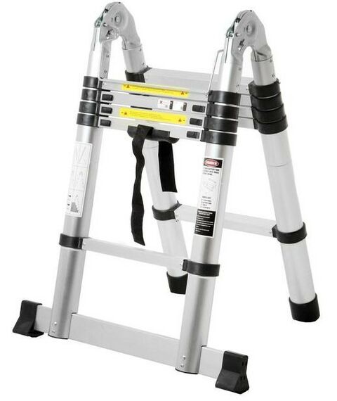 Стремянки и лестницы: Стремянка-лестница телескопическая TUNDRA 1.6 х 1.6 м раскладная, алюминиевая фотографии
