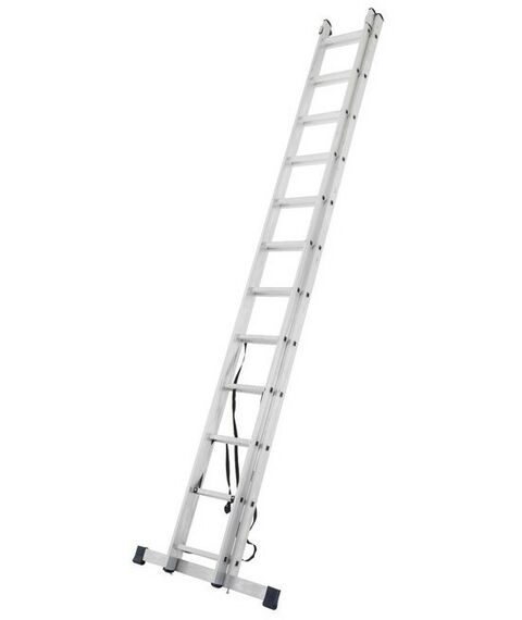 Стремянки и лестницы: Лестница TUNDRA 12 ступеней двухсекционная, алюминиевая фотографии