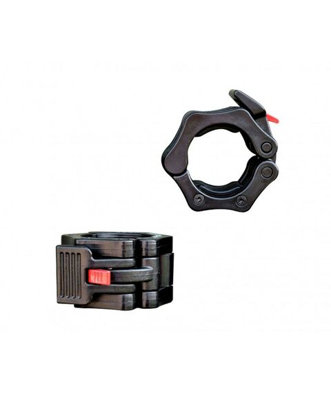 Аксессуары для тренажеров: Замок DFC Lock-Jaw с фиксатором для грифа 50 мм чёрн.нейлон. (комплект) фотографии