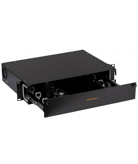 Кабельный органайзеры: Органайзер оптический Nikomax NMC-OKFP-SL-2U-BK 19", 2U, металлический, с пластиковыми направляющими, черный фотографии