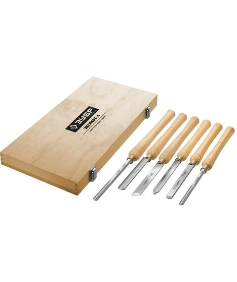 Столярно-слесарный инструмент: Набор ручных резцов по дереву Зубр Эксперт-6 6 предметов [18370] фотографии