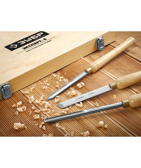 Столярно-слесарный инструмент: Набор ручных резцов по дереву Зубр Эксперт-6 6 предметов [18370] фотографии