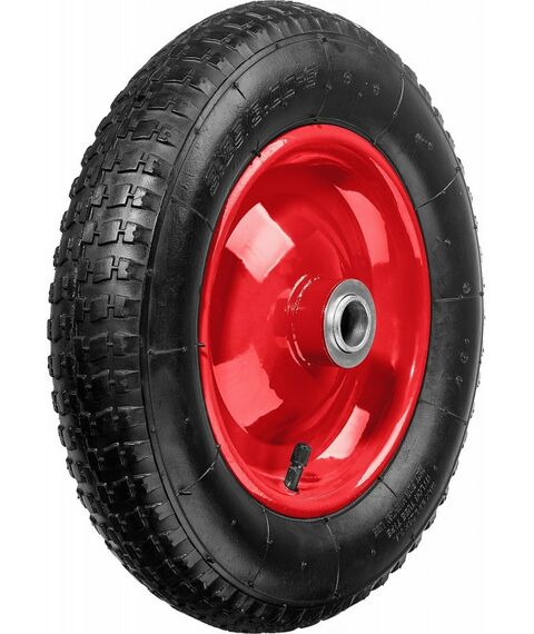 Тачки строительные: Пневматическое колесо Зубр КП-2 3.25" х 360 мм, для тачек (арт. 39950, 39952), диск стальной, рабочее давление 1.2-2атм [39955-2] фотографии