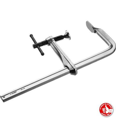 Тиски, струбцины, наковальни, верстаки: Цельнокованая струбцина Зубр КС-300/120 F 300х120 мм [32157-120-300] фотографии