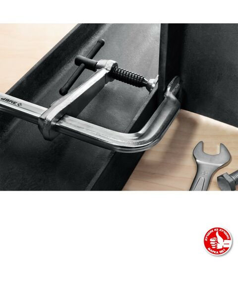 Тиски, струбцины, наковальни, верстаки: Цельнокованая струбцина Зубр КС-300/120 F 300х120 мм [32157-120-300] фотографии