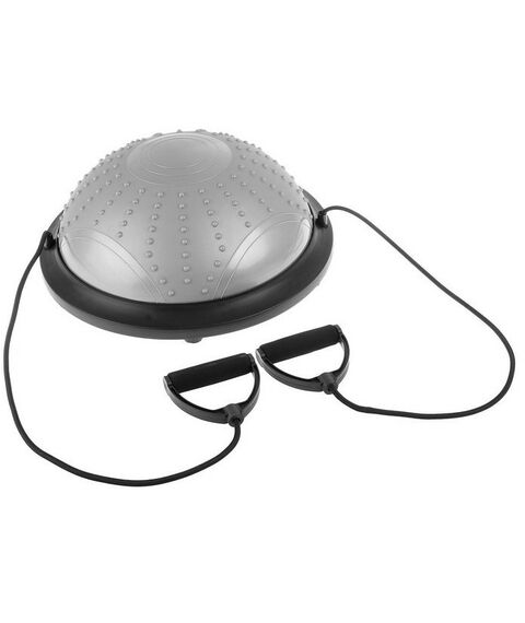 Фитнес оборудование: Полусфера BOSU гимнастическая массажная  46 х 20 см с насосом, цвет серый фотографии