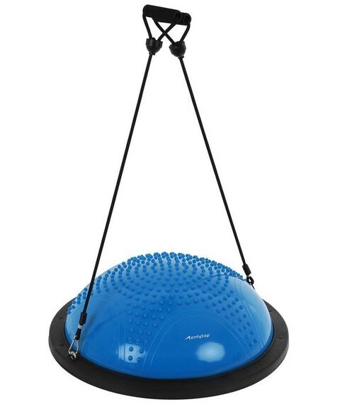 Фитнес оборудование: Полусфера BOSU гимнастическая массажная  55 х 25 см с насосом, цвет синий фотографии