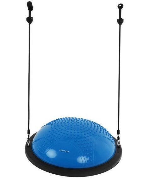 Фитнес оборудование: Полусфера BOSU гимнастическая массажная  55 х 25 см с насосом, цвет синий фотографии