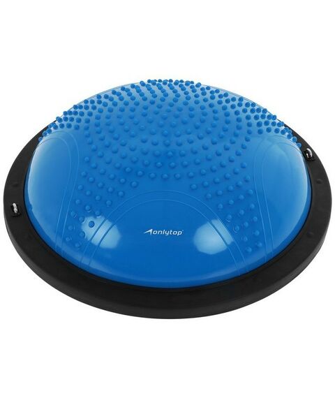 Фитнес оборудование: Полусфера BOSU гимнастическая массажная  55 х 25 см с насосом, цвет синий фотографии