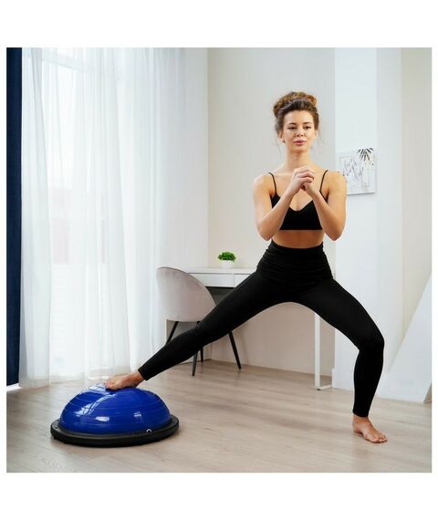 Фитнес оборудование: Полусфера BOSU гимнастическая  55 х 25 см с насосом, цвет синий фотографии