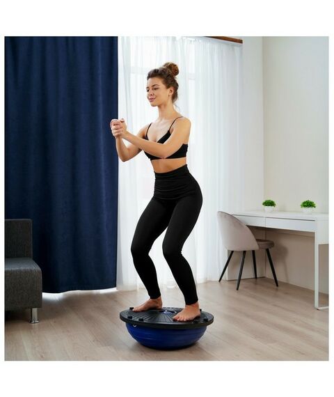 Фитнес оборудование: Полусфера BOSU гимнастическая  55 х 25 см с насосом, цвет синий фотографии