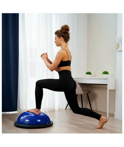 Фитнес оборудование: Полусфера BOSU гимнастическая  55 х 25 см с насосом, цвет синий фотографии