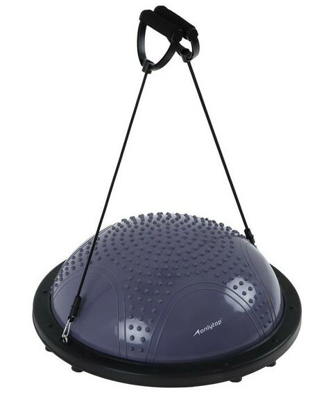 Фитнес оборудование: Полусфера BOSU гимнастическая массажная  58 х 25 см с насосом, цвет серый фотографии