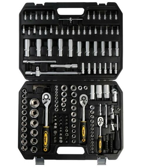 Наборы инструментов и ключи: Набор инструментов в кейсе автомобильный TUNDRA 172 предмета CrV, 1/2", 1/4", 3/8" фотографии