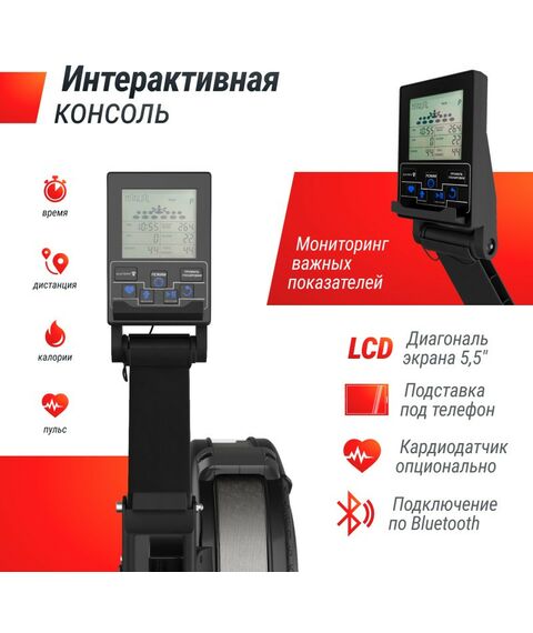 Гребные тренажеры: Гребной тренажер UNIXFIT Air Rower-X Black фотографии