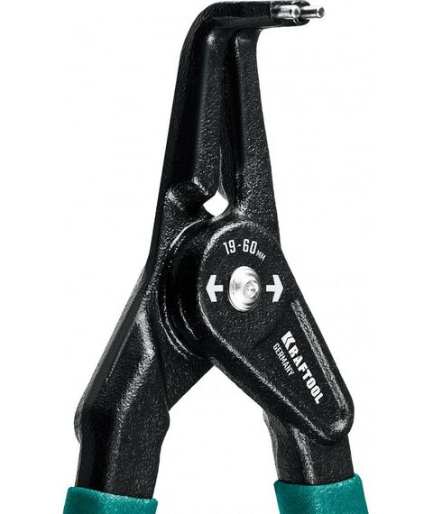 Демонтажный инструмент: Съемник стопорных колец KRAFTOOL 180 мм изогнутые губки, внешний [22812-4] фотографии