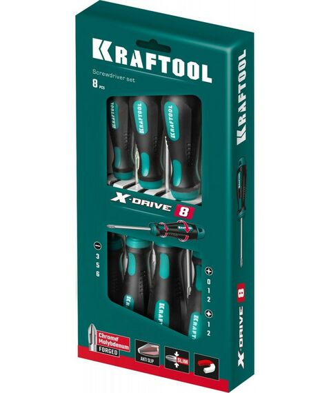 Отвертки: Набор отверток KRAFTOOL Х-Drive-8 8 шт [250081-H8] фотографии