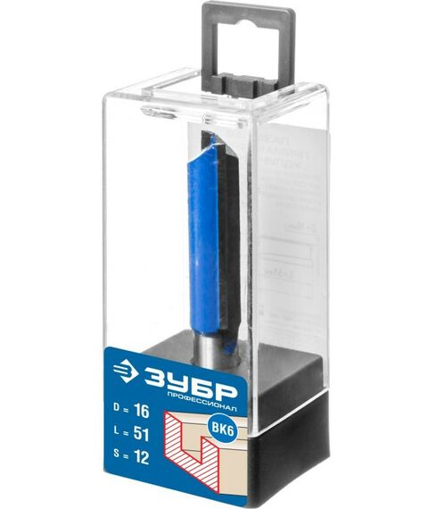 Принадлежности для фрезерных станков: Фреза пазовая прямая Зубр 16x51мм хвостовик 12мм, удлиненная [28754-16-51] фотографии