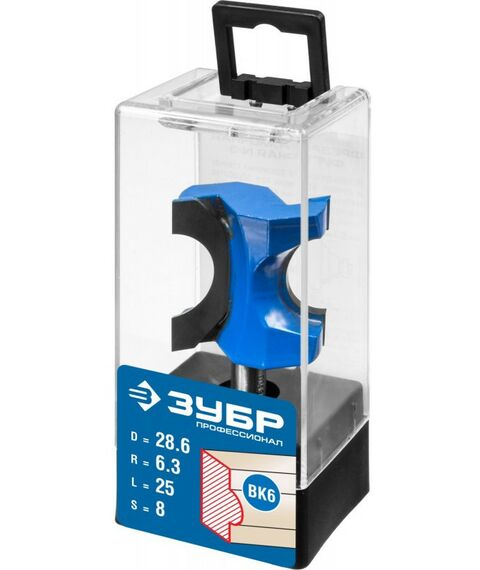 Принадлежности для фрезерных станков: Фреза полустержневая Зубр 28.6x25мм радиус 6.3мм [28723-28.6] фотографии