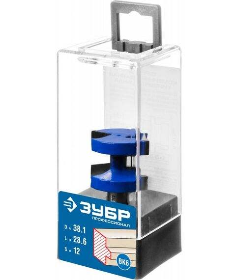 Принадлежности для фрезерных станков: Фреза пазо-шиповая наборная Зубр 38.1x28.6мм хвостовик 12мм [28731-38.1-2] фотографии