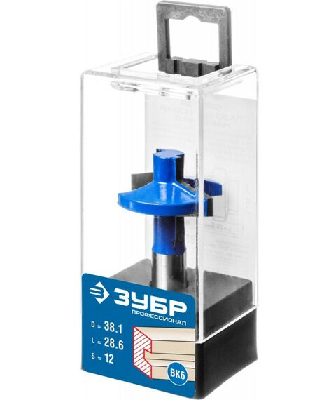 Принадлежности для фрезерных станков: Фреза пазо-шиповая наборная Зубр 38.1x28.6мм хвостовик 12мм [28731-38.1-1] фотографии