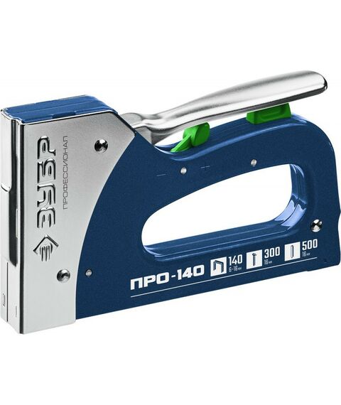 Степлеры: Стальной рессорный степлер Зубр Про-140 тип 140 (G/11/57) 20GA (6-16 мм)/300/500 [4-31573] фотографии