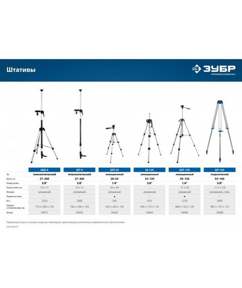 Штативы и штанги: Элевационный штатив Зубр Ш-120 [34944] фотографии