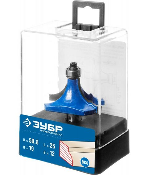 Принадлежности для фрезерных станков: Фреза кромочная калевочная Зубр №1 50,8x25мм радиус 19мм [28701-50.8] фотографии